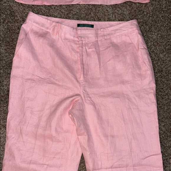 Ralph Lauren 100% Linen Pink Blazer and Pants Set - Picture 5 of 15